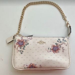 COACH Wristlet With gold Chan and Floral Print